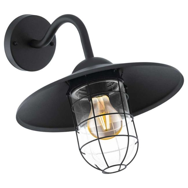 Melgoa Black Exterior Wall Light by Eglo