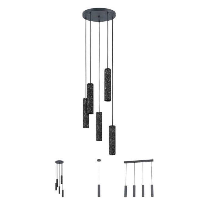 Mentalona Black Terrazzo LED Pendant Light by Eglo