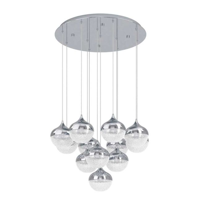 Mioglia Chrome 10 Light Pendant by Eglo