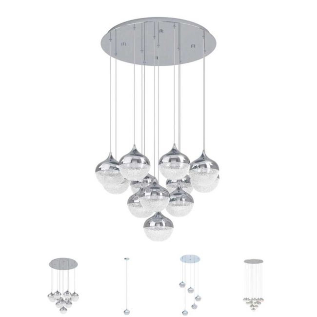 Mioglia Chrome Pendant Light by Eglo