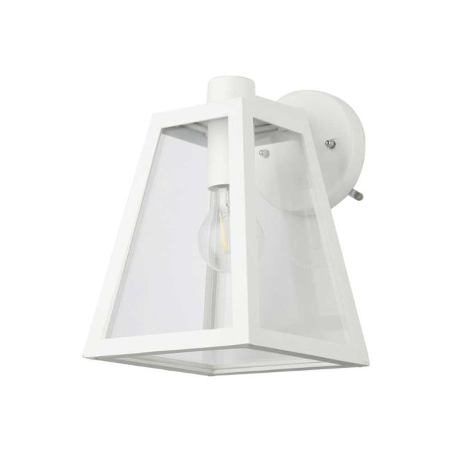 Mirandola White with Clear Glass Exterior Wall Light by Eglo