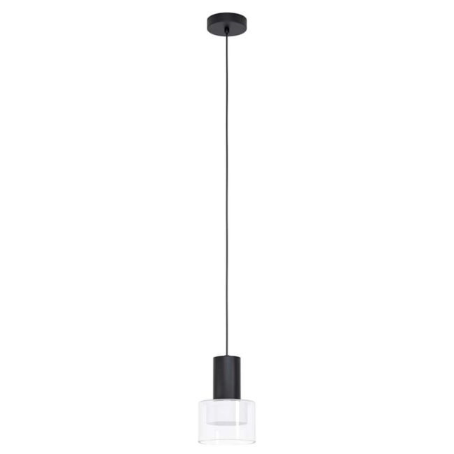 Molineros Black & Clear Glass LED GU10 1 Light Pendant by Eglo