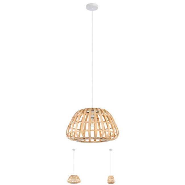 Montezuelo Natural Cane E27 Pendant Light by Eglo