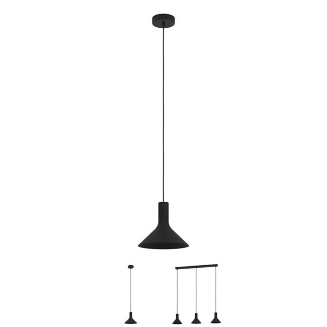 Morescana Black E27 Pendant Light by Eglo