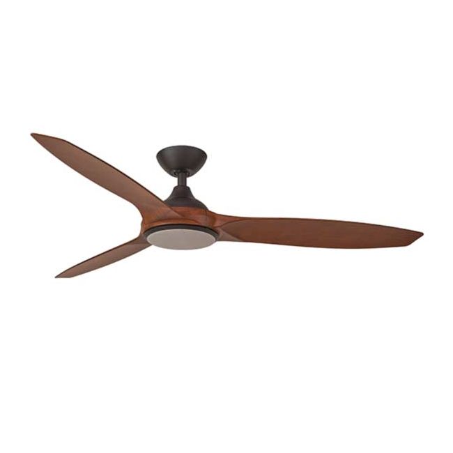 Newport 56" DC Martec Ceiling Fan with LED Light in Old Bronze with Walnut MNF1433OWR