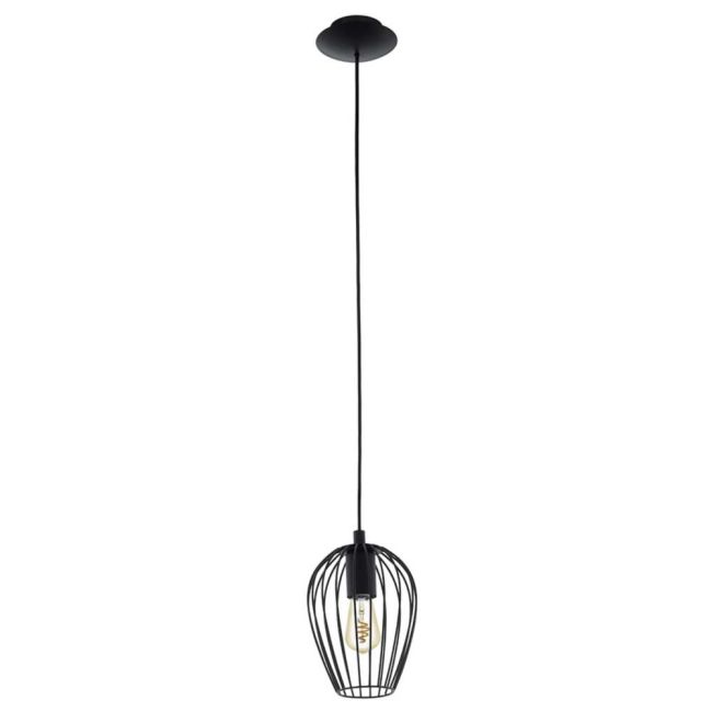 Newtown Black 1 Light Small Pendant by Eglo