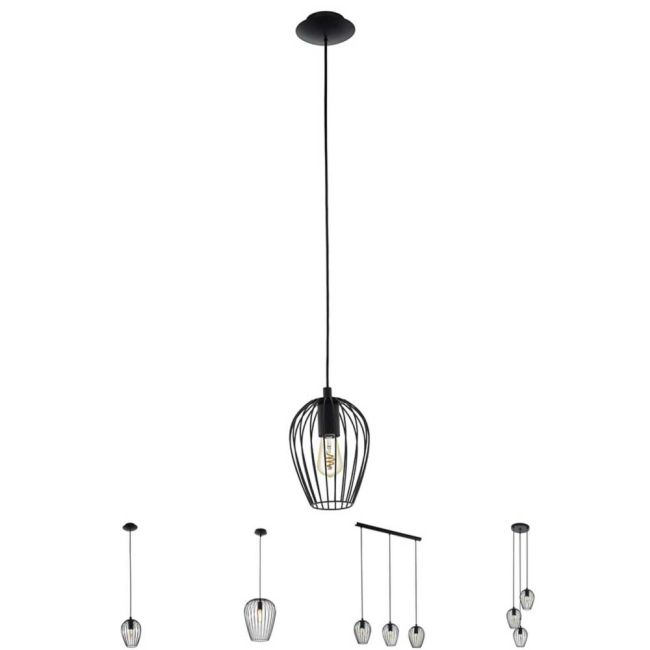 Newtown Black Pendant Light by Eglo