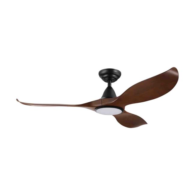 Noosa DC 52" Eglo Ceiling Fan & LED Light Matt Black with Aged Elm 204117