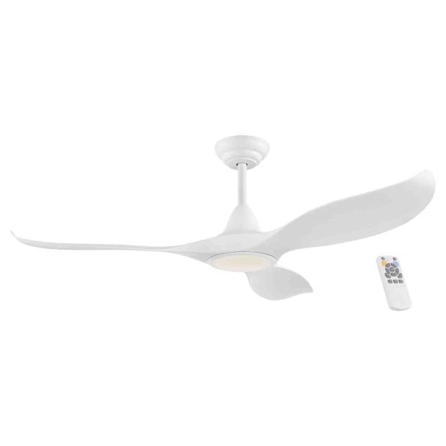 Noosa DC 52" Eglo Ceiling Fan & LED Light Matt White 202971