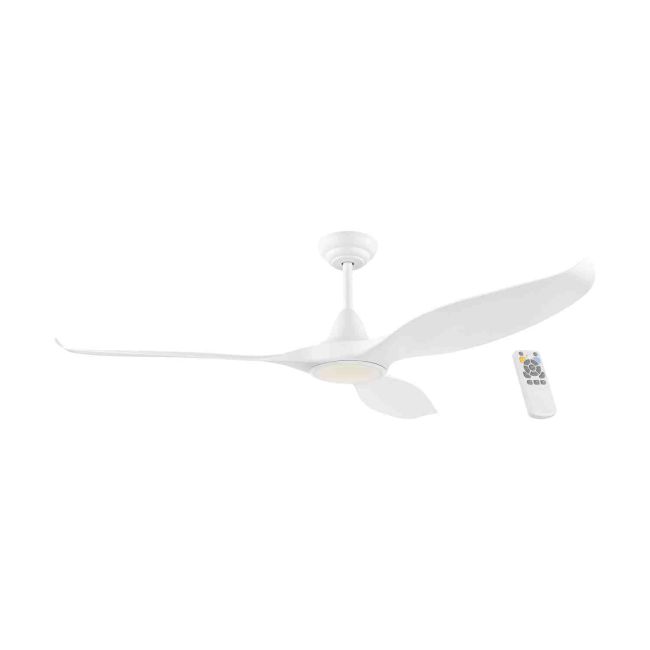 Noosa DC 60" Eglo Ceiling Fan & LED Light Matt White 202973