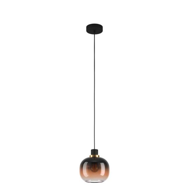 Oilella Black and Brown 1 Light Pendant by Eglo
