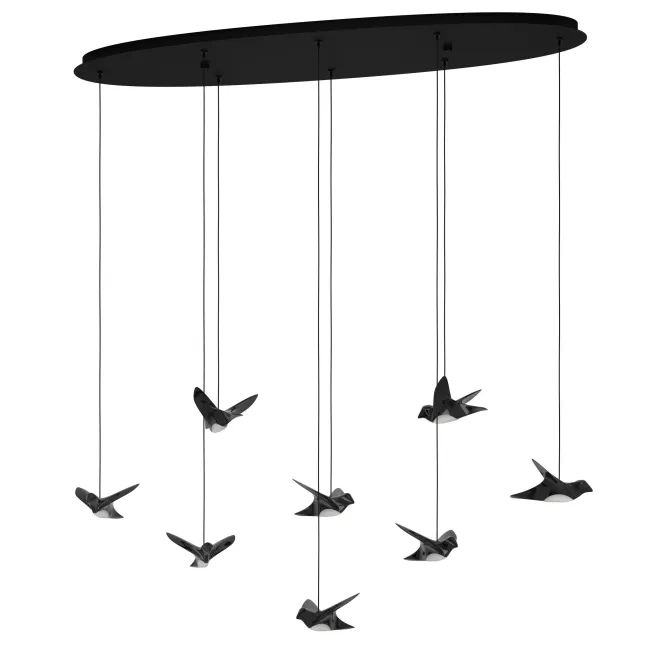 Paratebueno LED 8 Light Black Pendant by Eglo