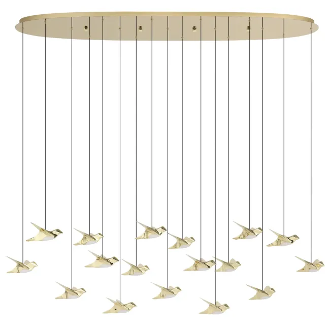Paratebueno LED Oval 17 Light Brass Pendant by Eglo