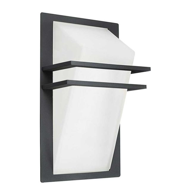 Park E27 Anthracite and Satin Glass Exterior Wall Light by Eglo
