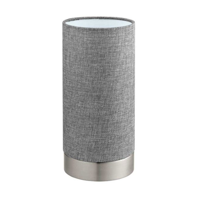 Pasteri Satin Nickel and Grey E27 Touch Table Lamp by Eglo