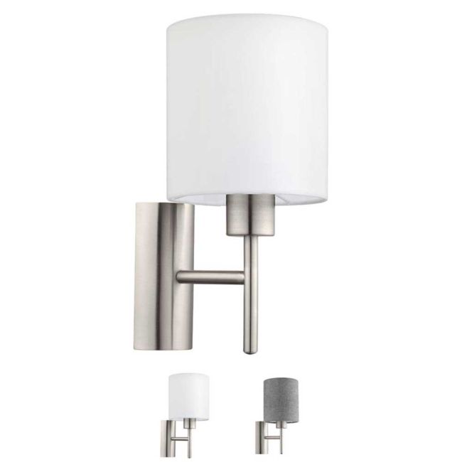 Pasteri Satin Nickel E27 Wall Light by Eglo