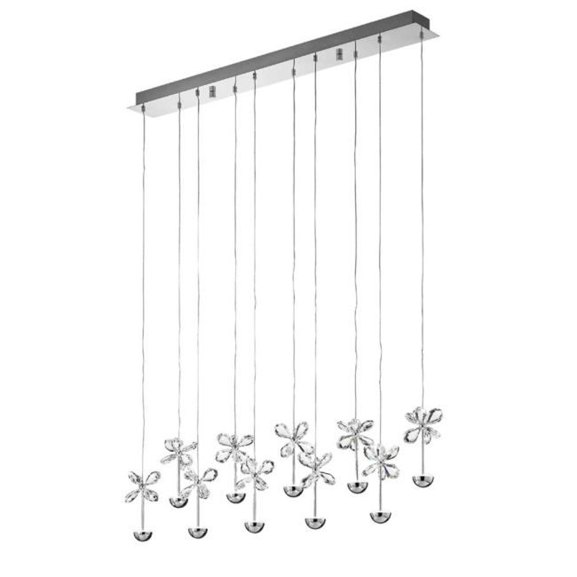 Pianopoli Chrome and Crystal 10 Light LED Pendant by Eglo