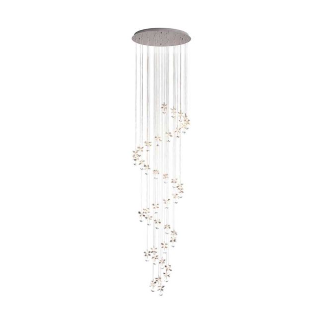 Pianopoli Chrome and Crystal 40 Light LED Pendant by Eglo