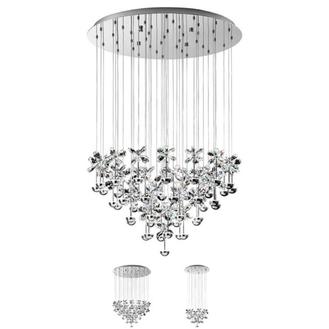 Pianopoli Chrome and Crystal LED Pendant Light by Eglo