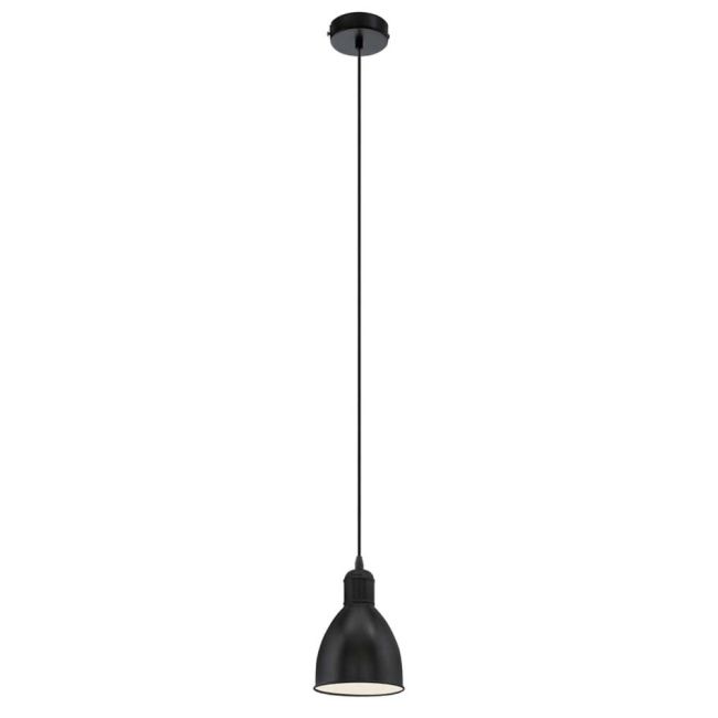 Priddy E27 Black 1 Light Pendant by Eglo
