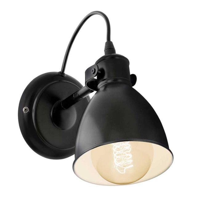 Priddy E27 Black Interior Wall Light by Eglo
