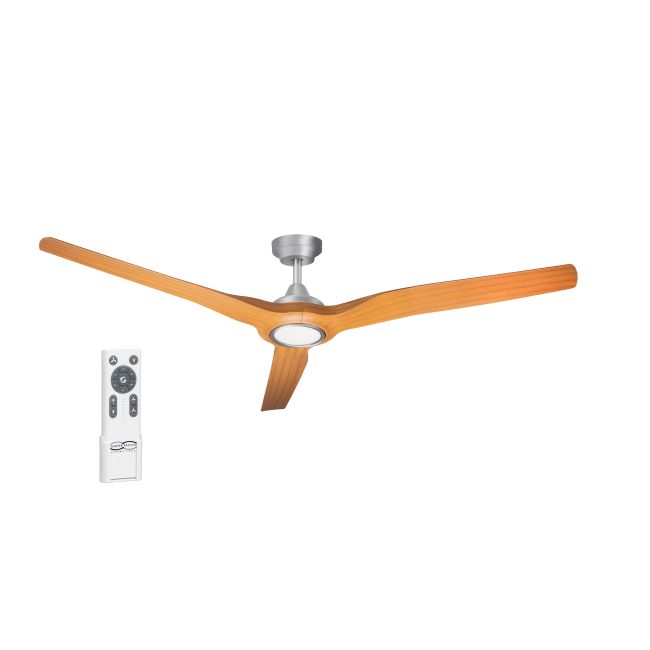 Radical 3 52" DC Hunter Pacific Brushed Aluminium/Bamboo Ceiling Fan & LED Light RL333