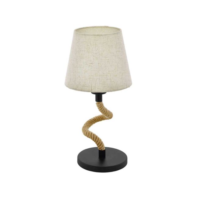 Rampside Black and Cream with Rope Table Lamp by Eglo