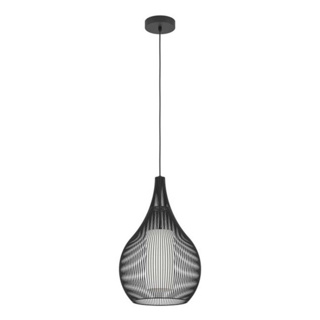 Razoni Black with Satin Glass Large Pendant Light by Eglo