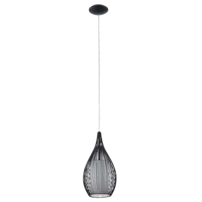 Razoni Black with Satin Glass Small Pendant Light by Eglo