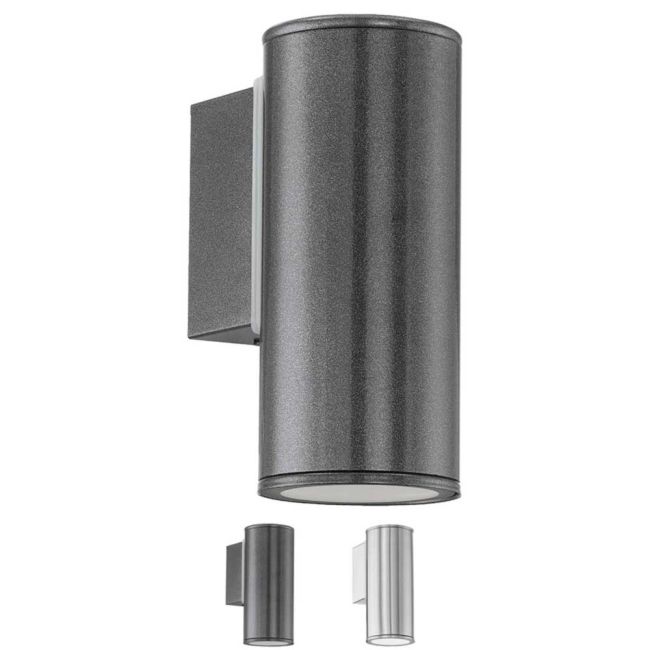 Riga GU10 LED Black Exterior 1 Light Wall Light by Eglo