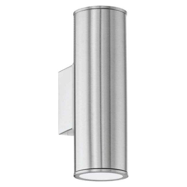 Riga GU10 LED Stainless Steel Exterior 2 Light Wall Light by Eglo
