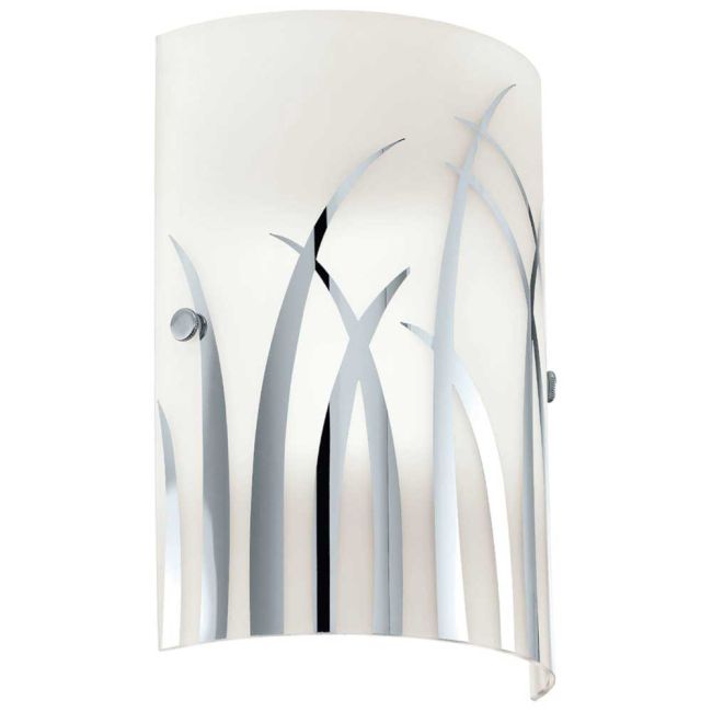 Rivato E14 White Glass with Chrome Wall Light by Eglo