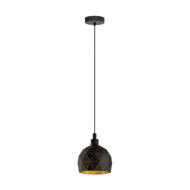 Roccaforte Black and Gold E14 Small Pendant Light by Eglo