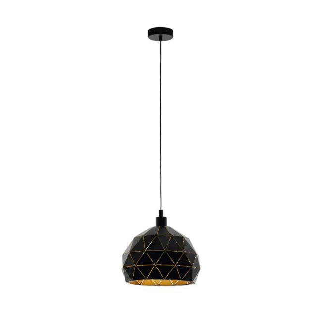 Roccaforte Black and Gold E27 Large Pendant Light by Eglo