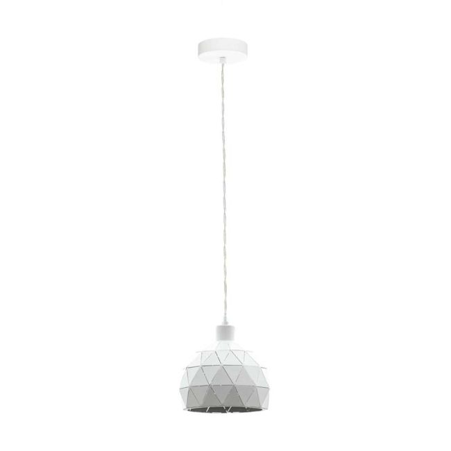 Roccaforte White E14 Small Pendant Light by Eglo
