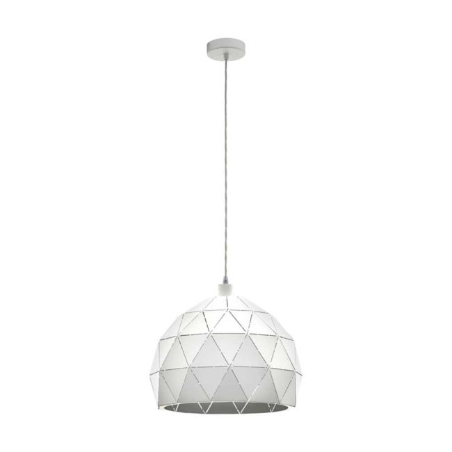 Roccaforte White E27 Large Pendant Light by Eglo