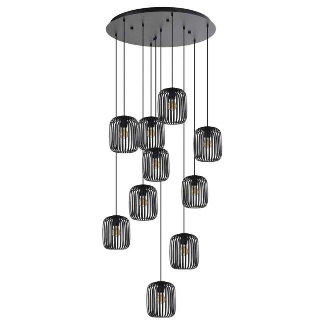 Romazzina E27 Black 10 Light Pendant by Eglo