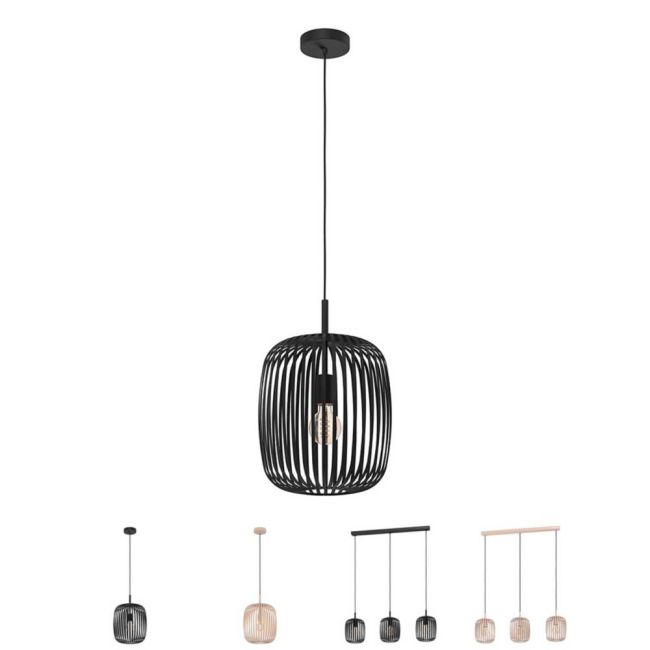 Romazzina E27 Black Pendant Light by Eglo