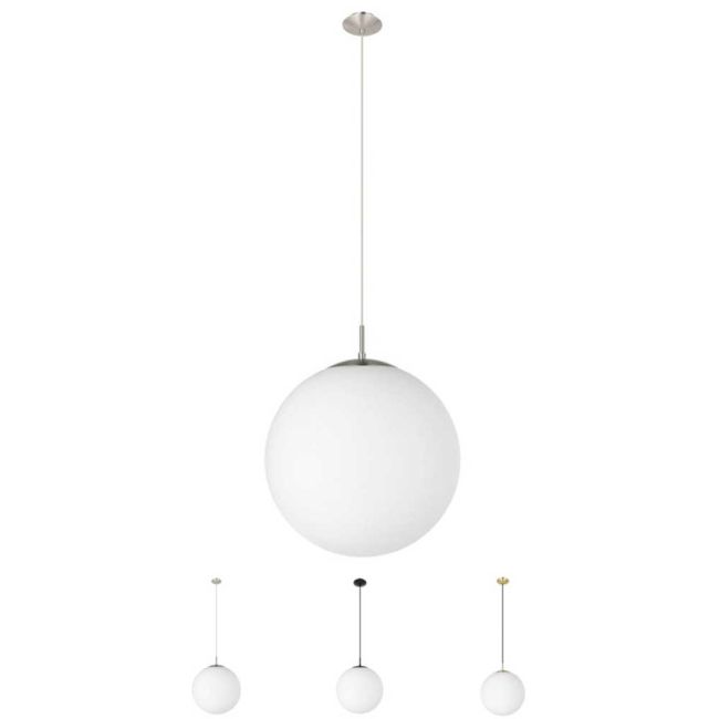 Rondo E27 Opal Glass Pendant Light by Eglo