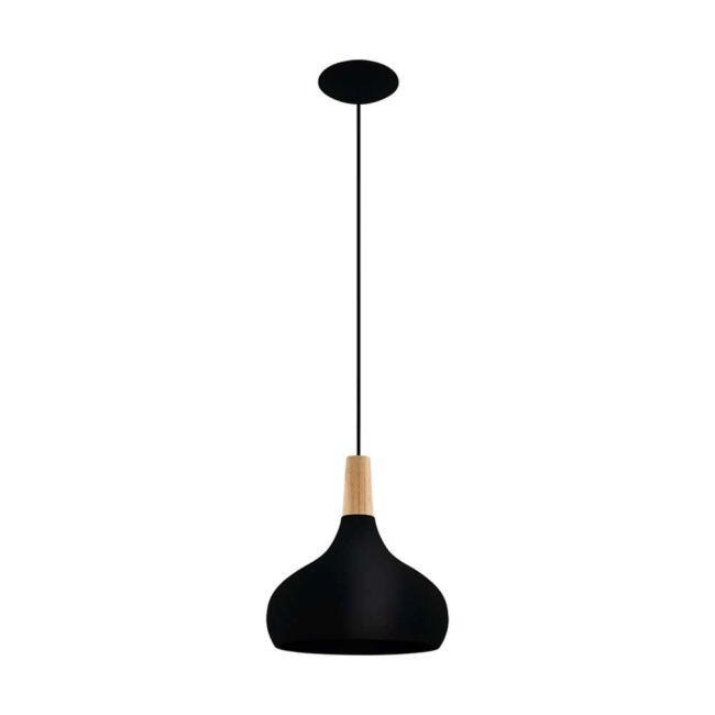 Sabinar Black E27 Medium Pendant Light by Eglo