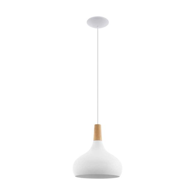Sabinar White E27 Medium Pendant Light by Eglo