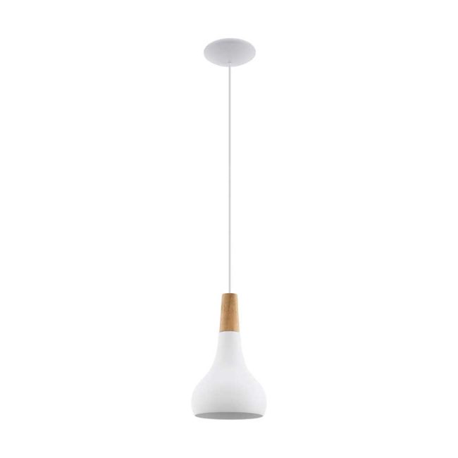 Sabinar White E27 Small Pendant Light by Eglo