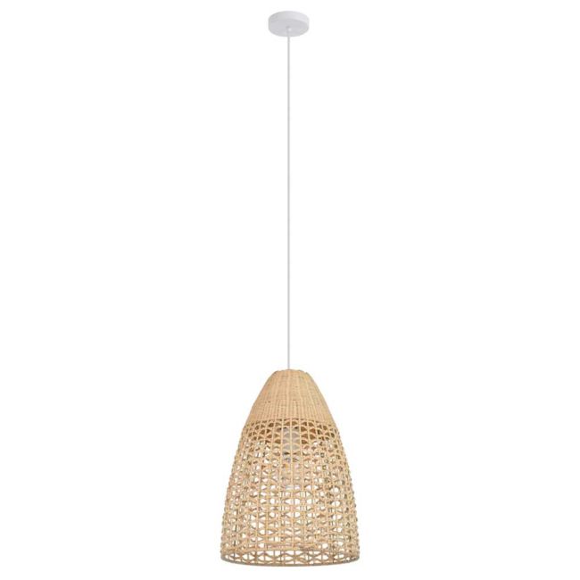 Sambucona Natural Cane E27 Tall Pendant Light by Eglo