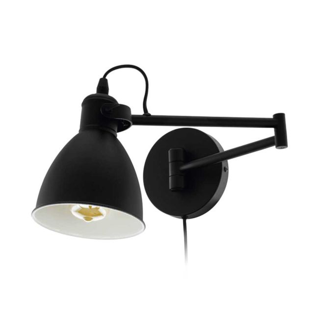 San Peri Black Adjustable Wall Light by Eglo