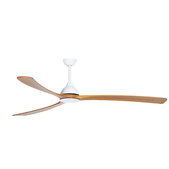 Sanctuary 92" DC Ceiling Fan in White with Teak by Fanco KF6030-118