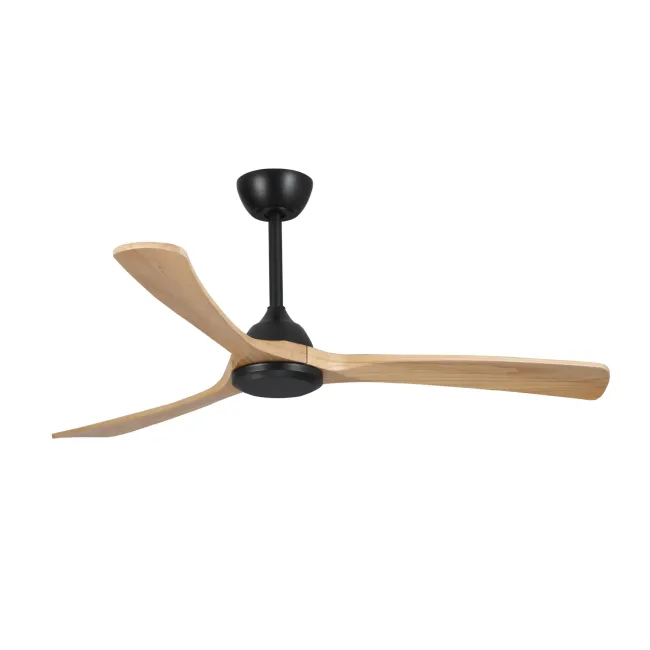 Sanctuary DC 52" Ceiling Fan in Matt Black with Natural by Fanco F6000-219