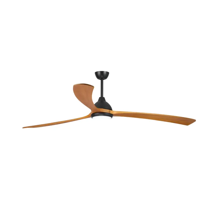 Sanctuary DC 86" Ceiling Fan & Light in Matt Black with Teak by Fanco KF6021-218