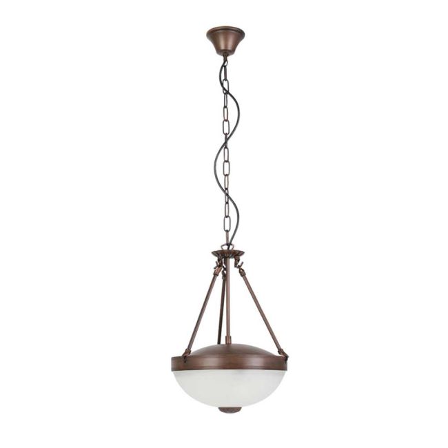 Savoy Bronze and Satin Glass Orb Pendant Light by Eglo