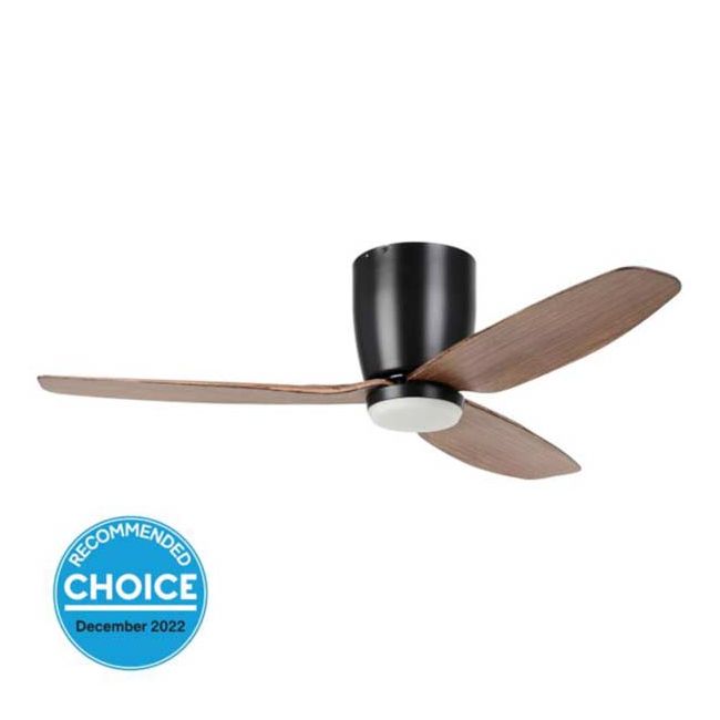 Seacliff 44" DC Eglo Ceiling Fan with LED Light in Black with Light Walnut 20523606