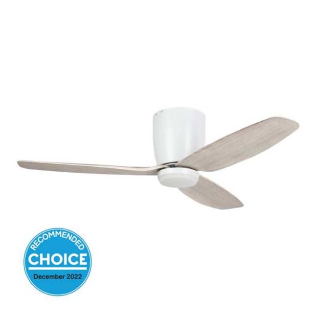 Seacliff 44" DC Eglo Ceiling Fan with LED Light in White with Gessami Oak 20523605